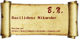 Bazilidesz Nikander névjegykártya